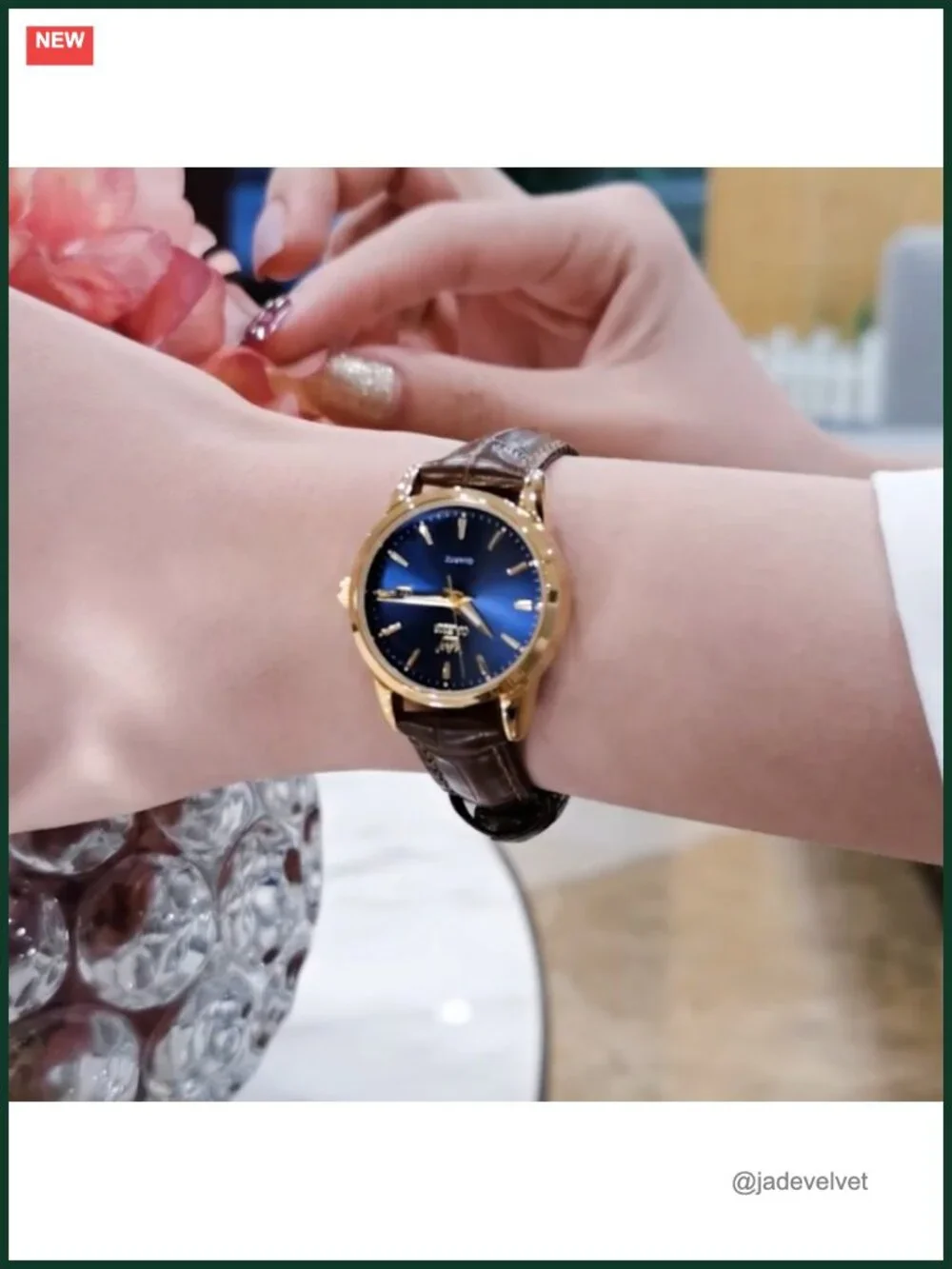 Women's Leather Analog Watch Small Luxury Dress Quartz Wristwatch